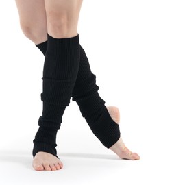 SERICI Leg Warmers for Dance and Yoga | Leggings | Open Heal Dance Socks (Black)