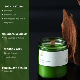 beFlow Crackling Wooden Wick Candle-Handcrafted with 100% Natural Soy Wax-Scented Candle-Lime & Citrus-Aromatherapy Candle-Gifts for Men and Women-Standard 7 oz-45 Hours Burn time