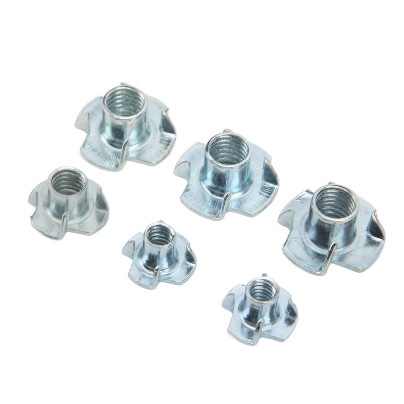 80Pcs T Nuts Carbon Steel Galvanized Layer Rust Resistant Sturdy