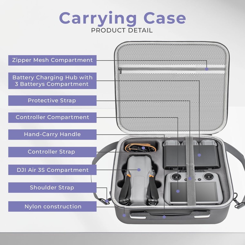 Aries Carrying Case for DJI Air 3S Fly More Combo,