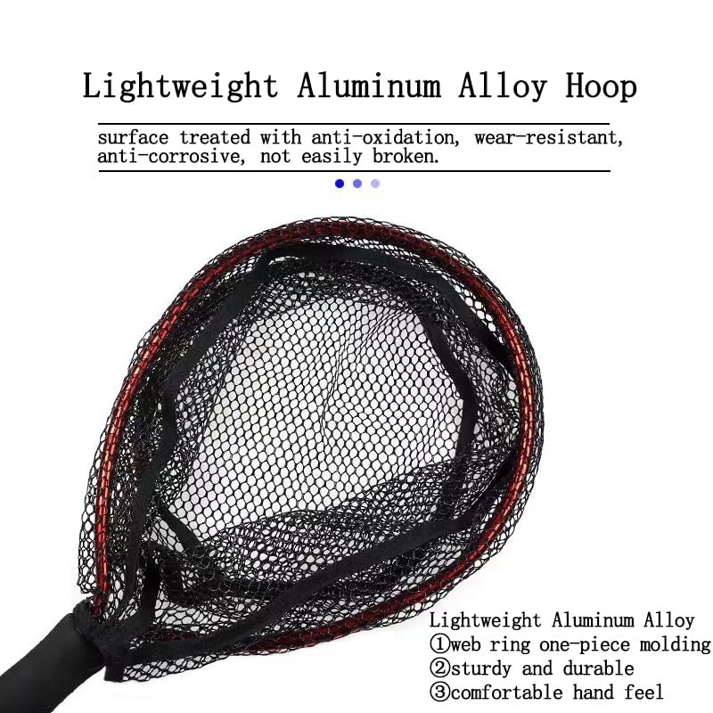 Aluminum Alloy & Soft Rubber Mesh Kayak Fishing Net -
