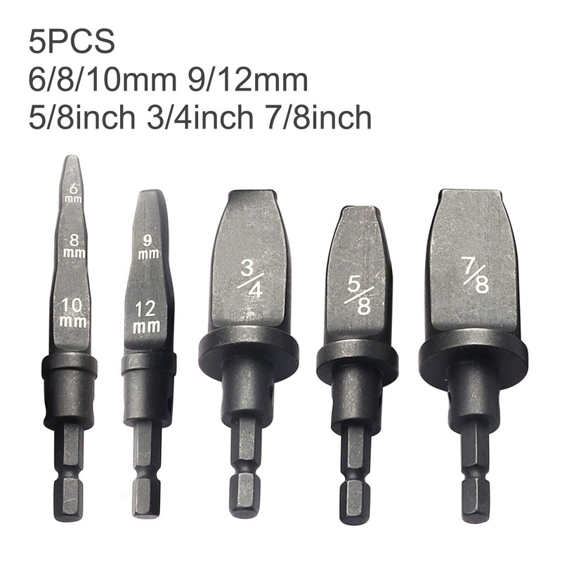 VideoPUP 5pcs Swaging Tool Drill Bit Set,Metric Pipe Expander Metric