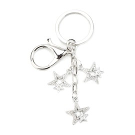 Sparkling Star Keychains for Women Bag Charm with Rhinestones Bling Gift Keycharms for Girl