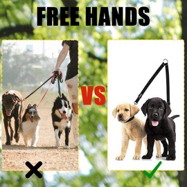 2 Pcs Double Pet Trainer Lead Double Dog Distributor Lead Nylon Dog Leash Coupler for Walking 2 Small and Medium Dogs