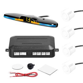 Shkalacar Parking Sensor Parking Aid Reversing Radar System with 4 Parking Sensors Distance Detection LED Light Distance Indicator Warning Buzzer