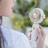 Handheld Fan Mini Foldable Portable Cartoon Design USB Rechargeable Pocket