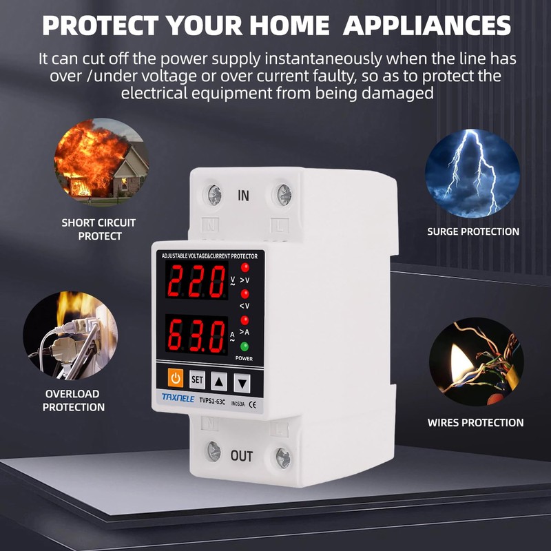 Dual Display 40A 63A 80A 230V Din Rail Intelligent Single