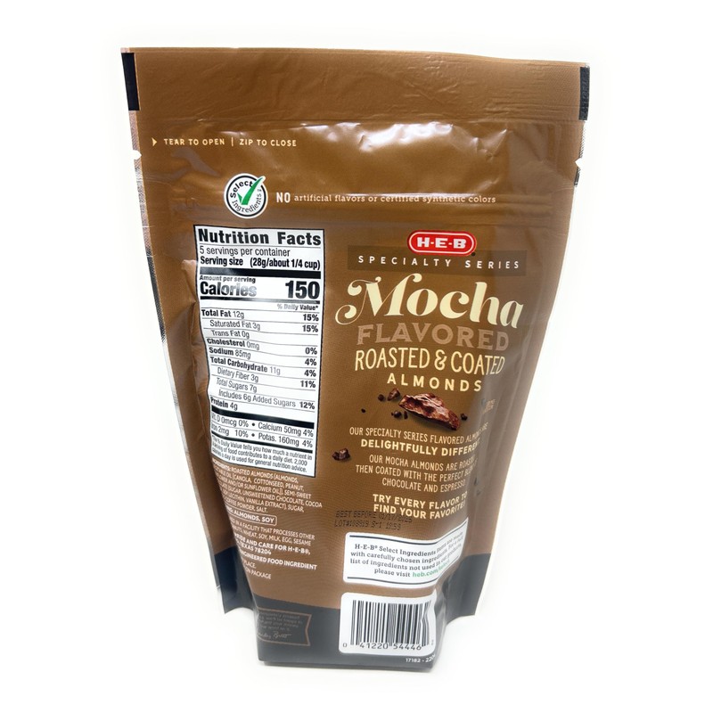 H‑E‑B Mocha-Flavored Roasted Almonds 5oz - 1 bag