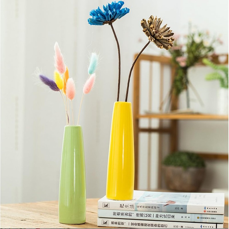 Tall Ceramic Flower Vase Ceramic Bud Vase Decorative Floral Centerpiece