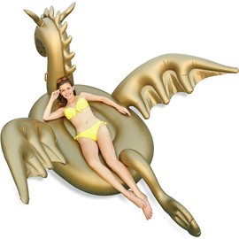 Giant Inflatable 103" Golden Dragon Pool Float - Luxy Float