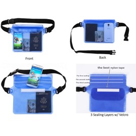 Sport Swimming Beach Waterproof Pouch Dry Bag Waist Fanny Pack Sling Bag Touch Screen Phone Bag, Heavy Duty PVC Plastic Clear Bag (2 Bags, Orange & Yellow)