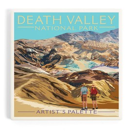 Death Valley National Park, California, Artist's Palette, Painterly Series (Absorbent Ceramic Coaster, Single, Cork Back, Kitchen Table Decor)
