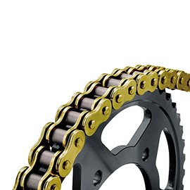 BikeMaster 428H Heavy Duty Precision Roller Chain 428Hx134 Gold/Gold