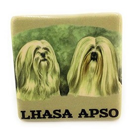 Lhasa Apso Dog Puppy Fridge Magnet.6x6x6 cm. Decoration, Magnet, Kitchen. Dog Lover, Dog Mum/Dad Gift. Birthday, Christmas, Stocking Filler