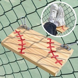 Portable Hanging Foot Rest for Baseball Fences, Ergonomic Baseball Wood Foot Tray for Foot Rest, Softball Accessories, Durable and Adjustable Foot Support for Fans: Easy Install & Remove (Wood Color)