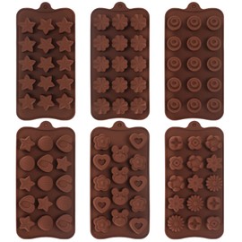 6 Stk Pralinenformen Silikon, Backformen Set Silikon zum Backen, Schokoladenform, Eiswürfelform, Fondant Kuchen Formen für Herstellung Schokolade Muffin Cupcake