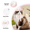 HOWWFALY 2PCS Cat Bow Hat with Lace, Adjustable Bow Collar