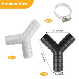 2 Way Y Splitter for Pipes, 2PCS Connection Accessory for Washing Machine and Dishwasher, 2 Way Y Splitter for Pipes Double Waste Pipe for Washing Machines(BlackGray)