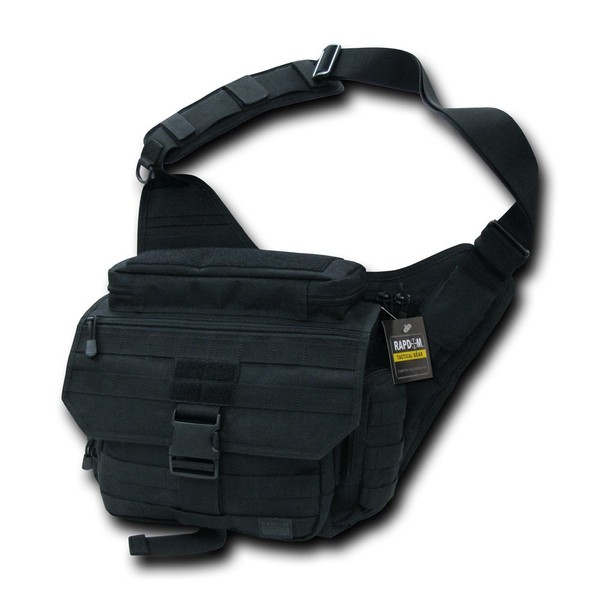 RAPDOM Tactical Messenger Bag, Black, 14" W x 12" H x 6.5" D