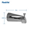 Plumb Pak PP825-35 Universal Bathtub Spout with Front Diverter, Brushed