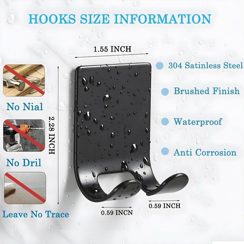Razor Holder Shaver Hook Hanger Stand(2 Pack)Heavy Duty Self Adhesive