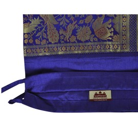 Lalhaveli Elephant Peacock Design Silk Bolster Big Pillow Cover 30 x 15 Inch