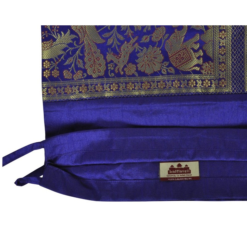Lalhaveli Elephant Peacock Design Silk Bolster Big Pillow Cover 30