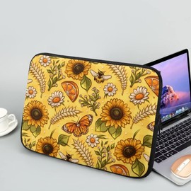 Showudesigns Sunflower Laptop Sleeve for Women Lightweight Laptop Protector Soft Laptop Sleeve Bag 15 inch Glad for Trip,Work Computer Carrying Case Butterfly