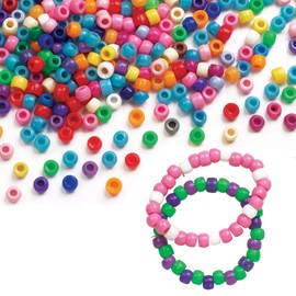 Coloured Beads Value Pack for Beading, Jewellery Making, Children's Collage Crafts- Pack of 600