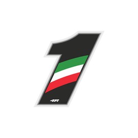 4R Quattroerre.it 13211 Race Number 1 Sticker for Motorcycles Italy 65 x 85 mm