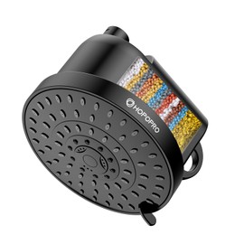 High Flow Filtered Shower Head, HOPOPRO 5 Modes High Pressure Fixed Showerhead with Filter, 2-In-1 Shower Head Filter for Hard Water, Remove 99% Chlorine