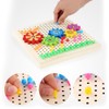 Wooden Peg Board Game DIY Mushroom Nails Jigsaw Puzzle Preschool