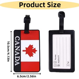 Luggage Tags, Anadian Flag，Suitable for Women's and Men's Luggage, Handbags, Backpacks, Schoolbags and Travel Cases（2PCS）