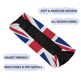 Women's Fashion Headbands British Flag Yoga Elastic Hair Bands Sweat Hair Wrap for Workout Running Sport