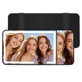 Espejo para Visera de Auto, Espejo de Vanidad para Auto con Correa, Espejos para Carro Recargable con 70 Lámpara LED y 3X Aumento, 3 Modos de Luz Cálida y Fría, Regalo Ideal para Damas (Negro)