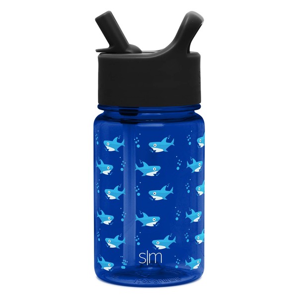 Simple Modern Kids Water Bottle Plastic BPA-Free Tritan Cup with Leak Proof Straw Lid | Reusable and Durable for Toddlers, Boys, Girls | Summit Collection | 12oz, Shark Bite