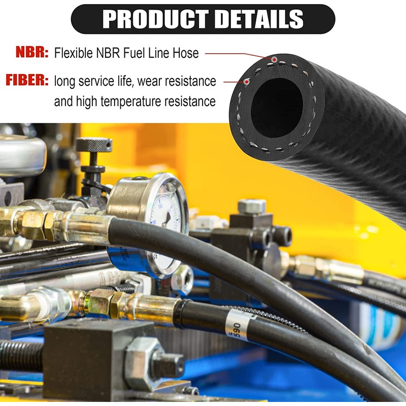 3/8 Inch (10mm) ID Fuel Line Hose 16.4FT NBR Rubber