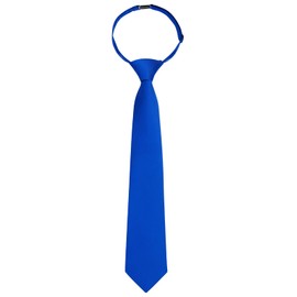 Enlision Ties for Boys Girls Royal Blue Solid Color Pre-Tied Neckties for Age 8-12 Adjustable Necktie for Uniforms School Cosplay Graduation