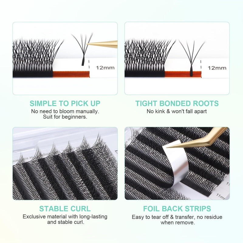 NAGARAKU Double Tip 8D WW Eyelash Extensions Thick Eyelashes 0.07mm