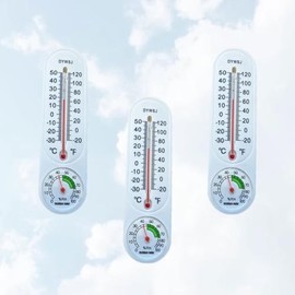 LIOOBO Termómetro Ambiental y Diseño Moderno Medición Precisa de Temperatura y Humedad Higrómetro de Pared Exterior de