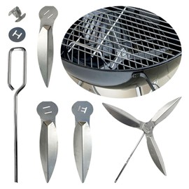 luolety 18-1/2 Inch One Touch Cleaning System Kit 47 cm, 2 Set Grills for Weber Grill 90992 3618 7443 307443 307408 90719 Cha-rcoal Kettle Grills 7444 Kettle One Touch Cleaning Kit