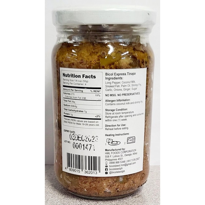 Bicol's Best Bicol Express (Tinapa Smoked Fish) 7.4 oz- (2