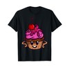 Cute Cartoon Cupcake Character With Cherry For Kids T-Shirt
