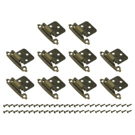 sourcing map Cabinet Kitchen Inset Hinges, 20Pcs 1/2" Overlay Semi-Concealed Hinges Face Mount Cabinet Hardware Self-Closing Cabinet Hinges with Screws, Bronze