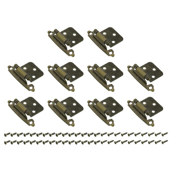 sourcing map Cabinet Kitchen Inset Hinges, 20Pcs 1/2" Overlay Semi-Concealed