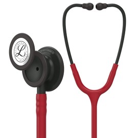 3M Littmann Classic III Monitoring Stethoscope, 5868, More Than 2X as Loud, Weighs Less, Stainless Steel Black-Finish Chestpiece, 27" Burgundy Tube, Black Stem and Headset