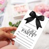 SIXEIGHT Black Bow Birthday Invitations, Black Ribbon Bow Birthday Party