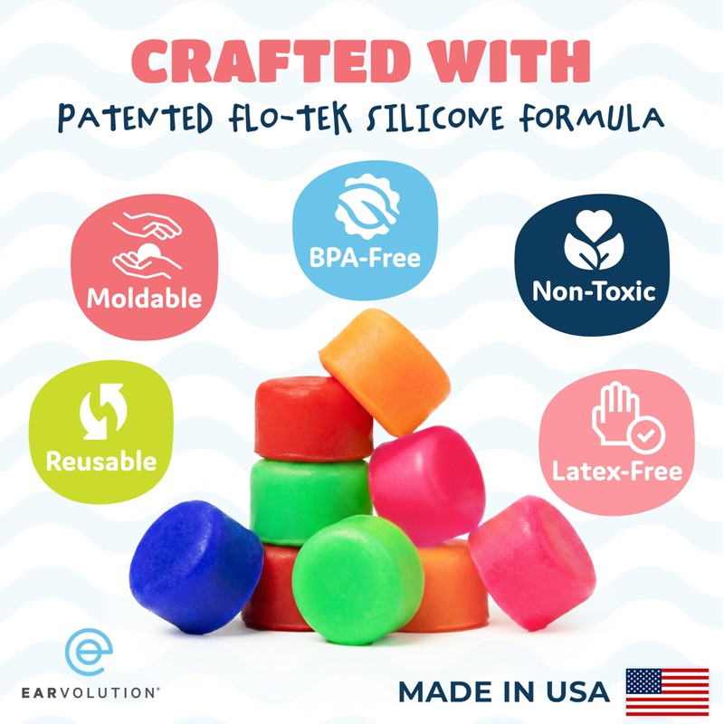 Putty Buddies Floating Earplugs for Swimming & Bathing (Invented by