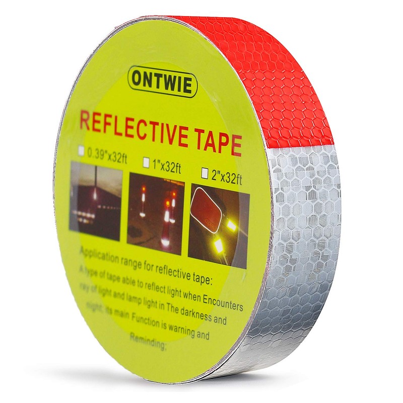 ONTWIE Bicycle Reflector Stickers, 33ft Reflective Tape Reflector Conspicuity Caution