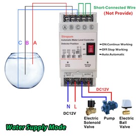 DC 12V Automatic Water Level Controller Liquid Level Sensor Detector Pump Float Switch Control Relay with 6.5ft Detector GL-2